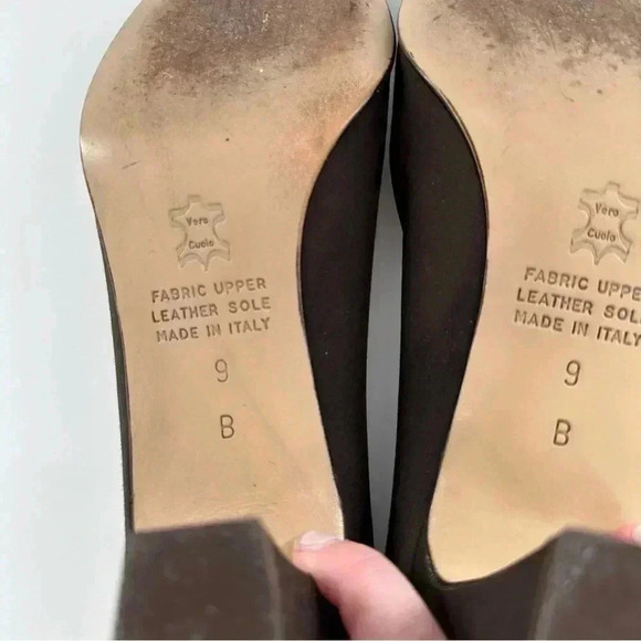 Saks fifth avenue folio collection heels 9 brown satin vintage 80s 90s formal - Picture 8 of 12